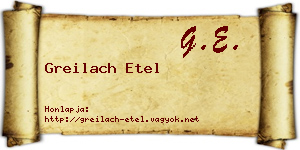 Greilach Etel névjegykártya